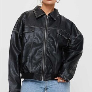 Princess Polly Black Leather Jacket